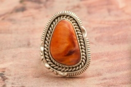 Artie Yellowhorse Genuine Spiny Oyster Shell Sterling Silver Ring